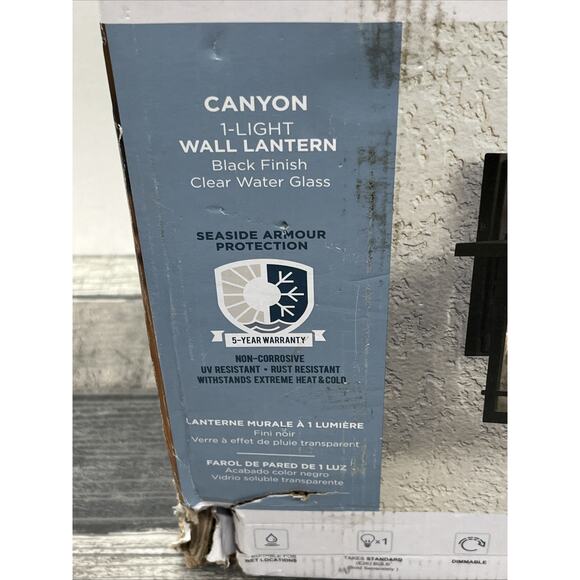 Quoizel Canyon 1-Light 9.88”H x 7”W Matte Black Hardwired Outdoor Wall Light. - Picture 10 of 12